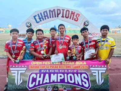Taruna Cup 2026 Resmi Ditutup, Bupati Beltim Tekankan Pentingnya Kejujuran bagi Pesepak Bola Muda