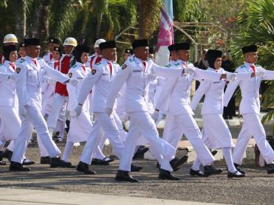 Peringatan HUT ke-81 RI di Beltim, Paskibraka Kibarkan Sang Merah Putih dengan Khidmat