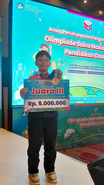 Anak SD Gantung Jadi Juara III OSN Nasional